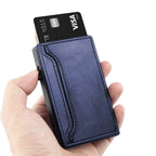 TOYFID Wallet With PU Leather Cover,Aluminum Alloy Pop Up Wallet Holder Card-2