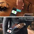 TOYFID Aluminum Alloy Wallet With Genuine Leather Cover Men's Billfolds-3