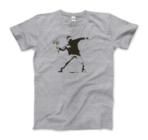 Banksy Flower Thrower Artwork T-Shirt-0